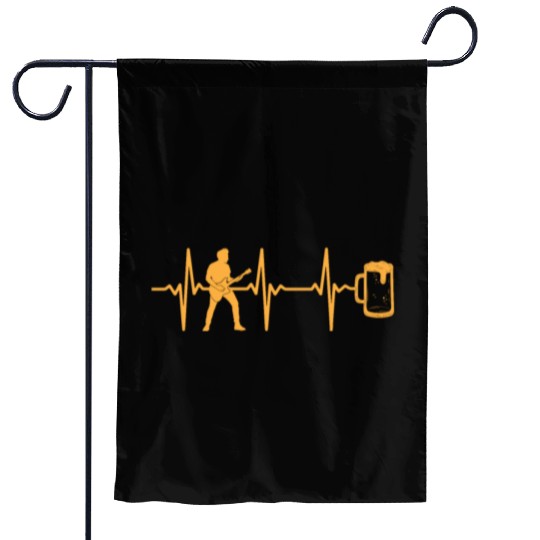 Guitar Player Bass Guitar Heartbeat Beer - Bass Gu Garden Flags