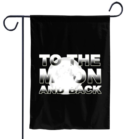 TO THE MOON AND BACK SILVER Garden Flags
