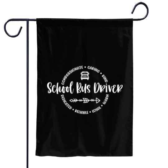 School bus driver - Round circle for men Garden Flags