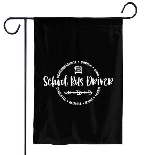 School bus driver - Round circle for men Garden Flags