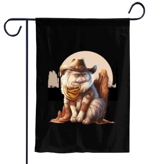 Cat Cowboy Hat meow Cowboy Cat Meme Garden Flags