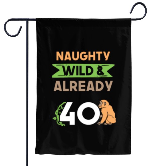 Gift 40 years birthday women Ape Monkey Garden Flags