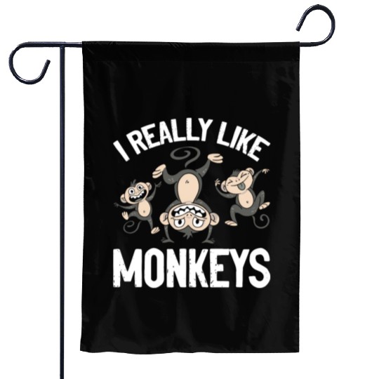 Monkey Lover I Really Like Monkeys - Funny Orangut Garden Flags