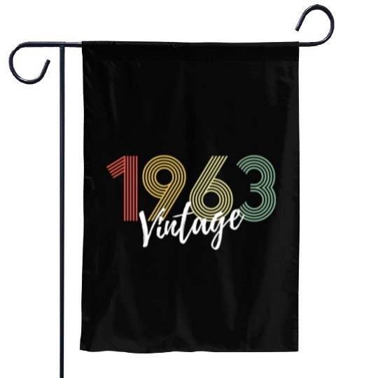60 Years Vintage 1963 Retro 60th Birthday Garden Flags