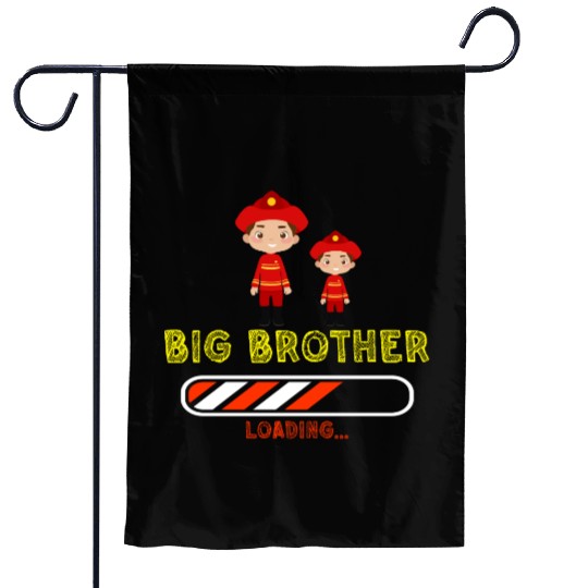 Big brother fire truck fireman 2023 Garden Flags