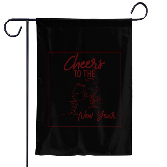 Cheers To The New Year 2023 NYE Party Glasses Garden Flags