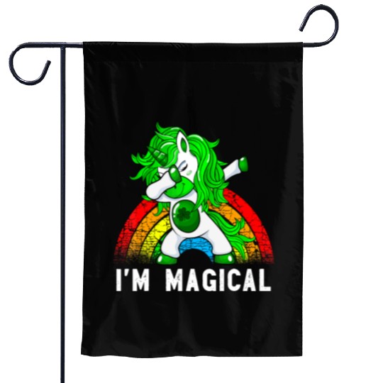 Im Magical Irish Dabbing Unicorn Toddler St Patric Garden Flags