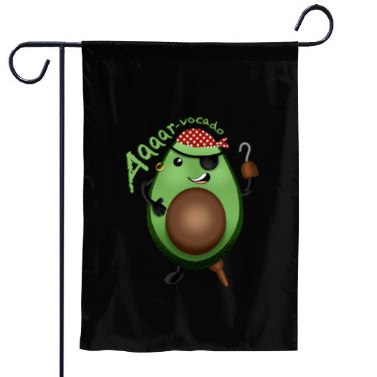 Avocado Pirate - character design Garden Flags