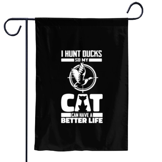 Duck Hunting Cat Garden Flags