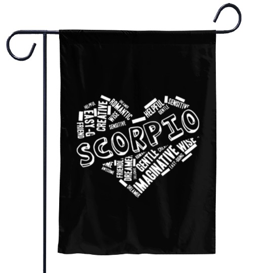 Scorpio Heart Word Cloud Doodle Astrology Zodiac S Garden Flags