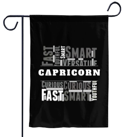 Capricorn Zodiac Star Sign Word Cloud Square Monoc Garden Flags