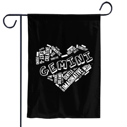 Gemini Heart Word Cloud Doodle Astrology Zodiac St Garden Flags