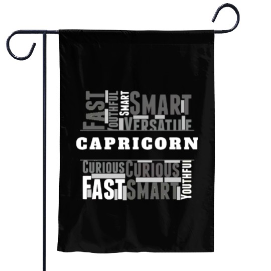 Capricorn Zodiac Star Sign Word Cloud Square Monoc Garden Flags