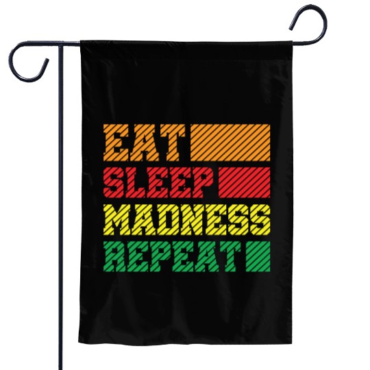 Funny Eat Sleep Madness Repeat March Madness 2023 Garden Flags