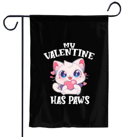 My Valentine Has Paws Valentine's Day Cute Cat Garden Flags