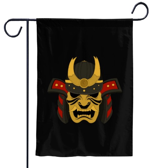 Samurai mask Garden Flags