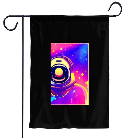 Astronaut neon colors Garden Flags