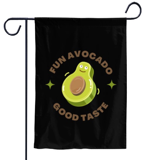 fun avocado good taste,Facial Expression Cartoon Garden Flags