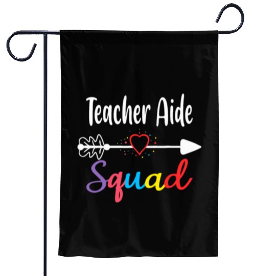 Teacher Aide Squad Funny Back To School Teacher su Garden Flags