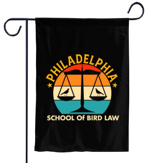 Vintage Retro Sunset Philadelphia School of Bird L Garden Flags