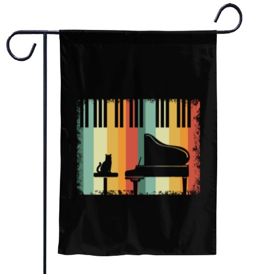 Piano Cat Musician Musical Instrument Pianist Garden Flags