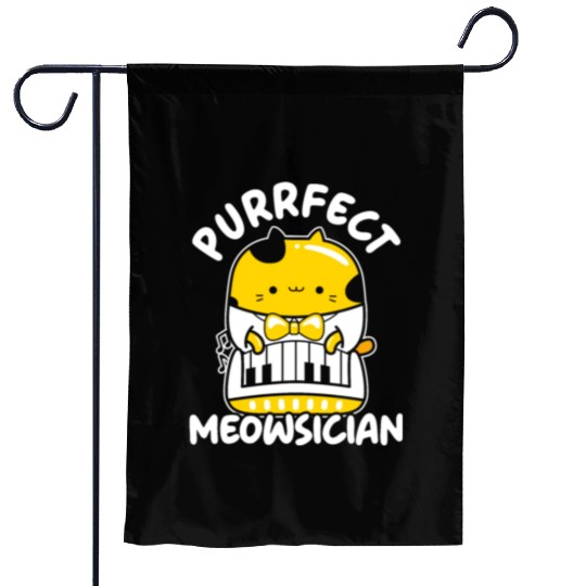 Purrfect Musician Pianist Piano Cat Musical Music Garden Flags