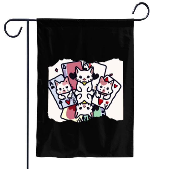Cats Playing Cards Garden Flags