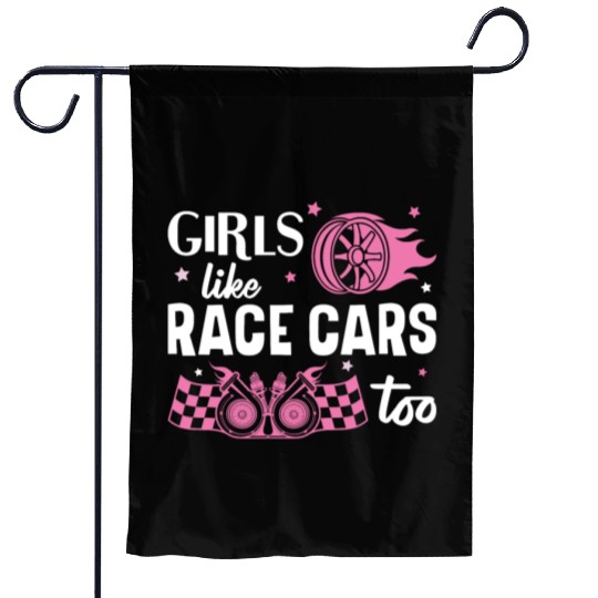 Drag Racing Race Car Girl Girls Garden Flags