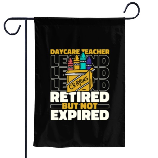 Daycare Teacher Retired Garden Flags