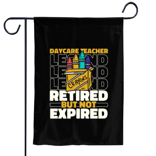 Daycare Teacher Retired Garden Flags