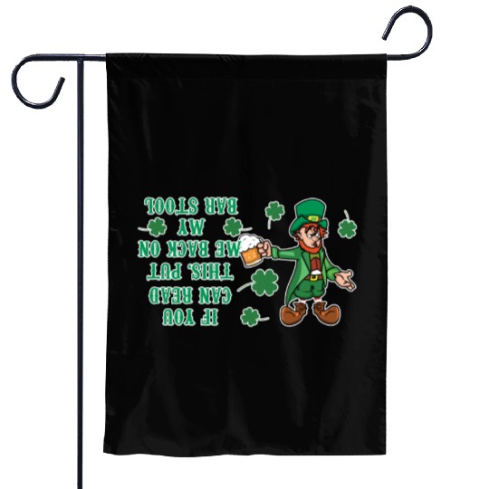 Funny Drunk Paddy Shamrock Saint Patrick Day Garden Flags