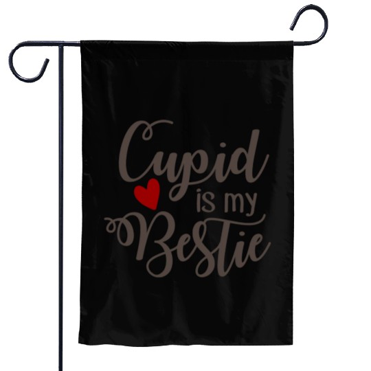 Best Valentines Day Cupid is My Bestie404 Garden Flags