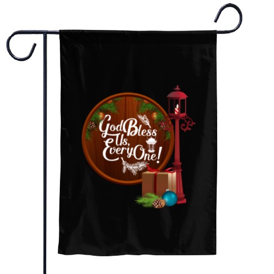 A Christmas Carol Charles Dickens God Bless Us Eve Garden Flags