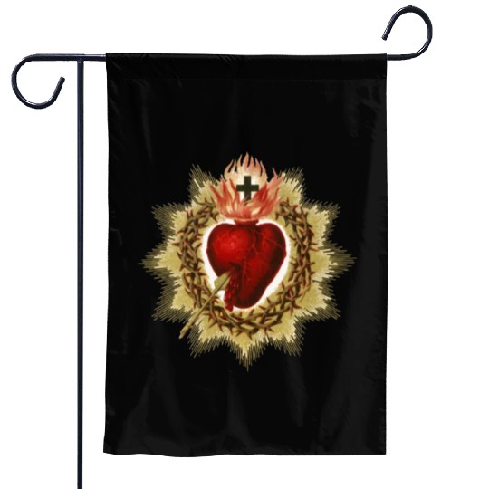 Sacred Heart of Jesus Christ Catholic Blessing Art Garden Flags