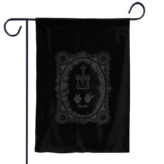 Medal Sacred Heart Immaculate Mary Cath Garden Flags