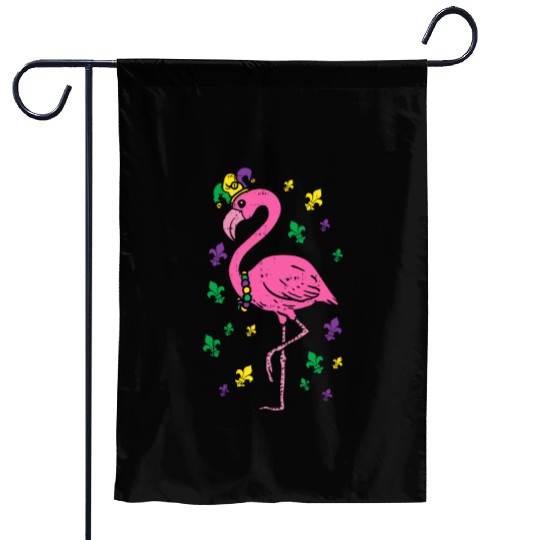Jester Pink Flamingo Bird Animal Cute Mardi Gras C Garden Flags