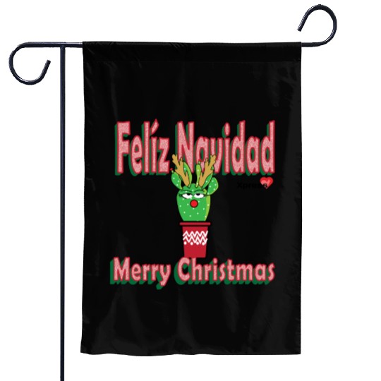 Felíz Navidad Cactus Lady Garden Flags