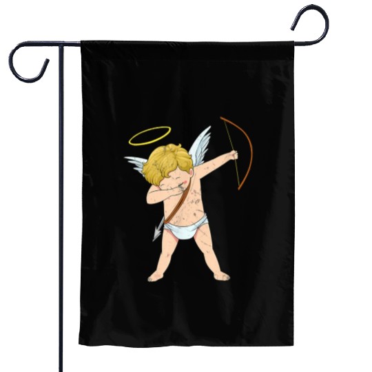 Cupid Dabbing Cute Funny Angel Bow Arrow Valentine Garden Flags