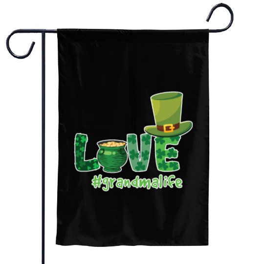 Shamrock Love Grandma Saint Patrick Day Garden Flags