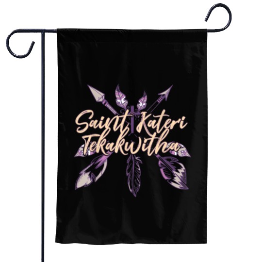 St Kateri Tekakwitha Saint Catholic Lily of the Mo Garden Flags
