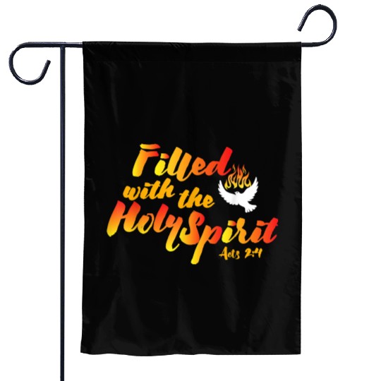 Filled with the Holy Spirit Pentecost Tongues of F Garden Flags