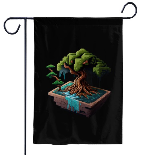 8 Bit Bonsai Tree Garden Flags