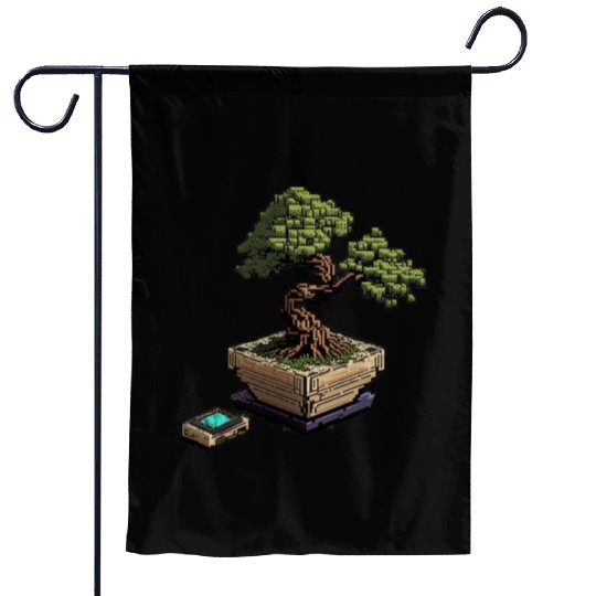 8 Bit Bonsai Tree Garden Flags