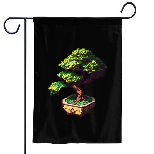 8 Bit Bonsai Tree Garden Flags