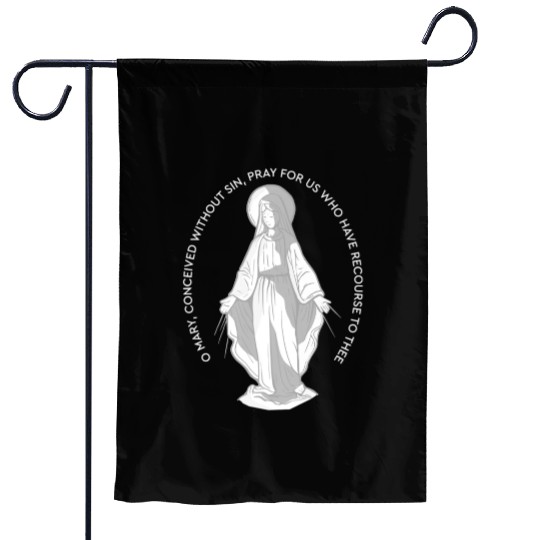 Our Lady of Grace Medal Mary Catholic F Garden Flags