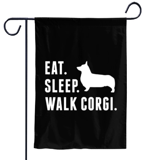 Eat Sleep Walk Corgi Garden Flags