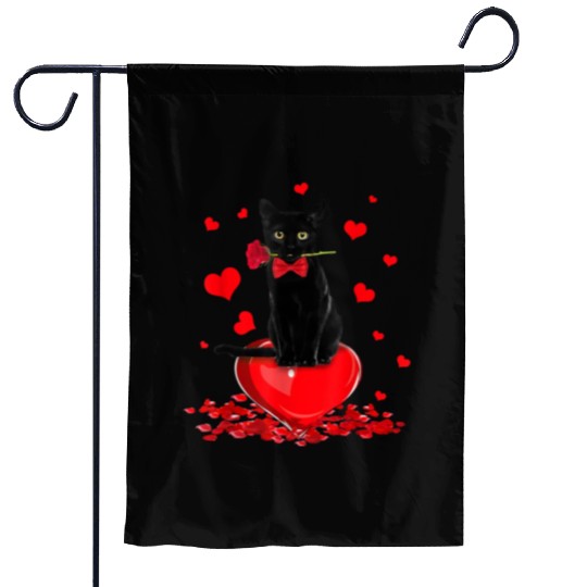 Black Cat Valentines Day Boys Girls Valentine Gift Garden Flags