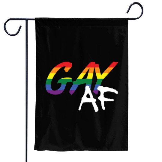 Gay AF LGBT Gay Pride Rainbow Colors Graffiti Garden Flags