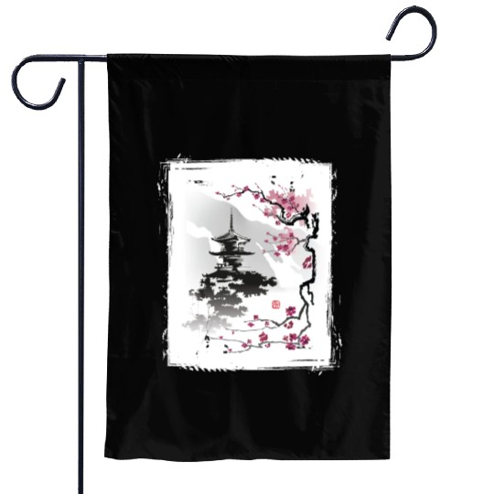 Cherry Blossom Jiin Japan Nature Garden Flags