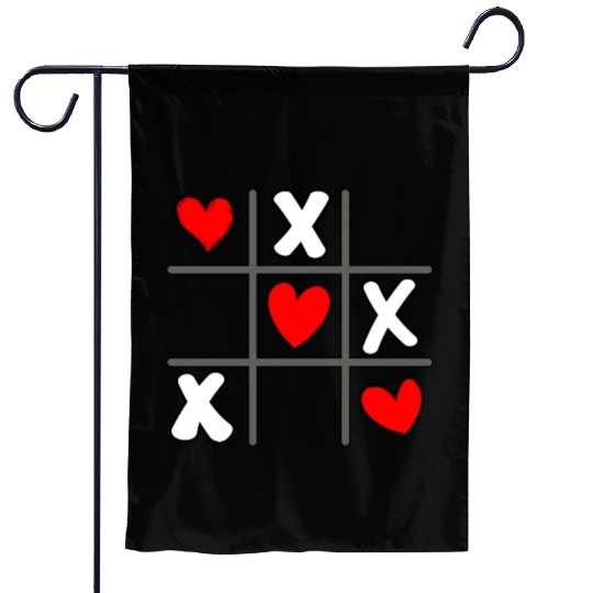 Tic Tac Toe Valentine's Day Hearts Game Garden Flags